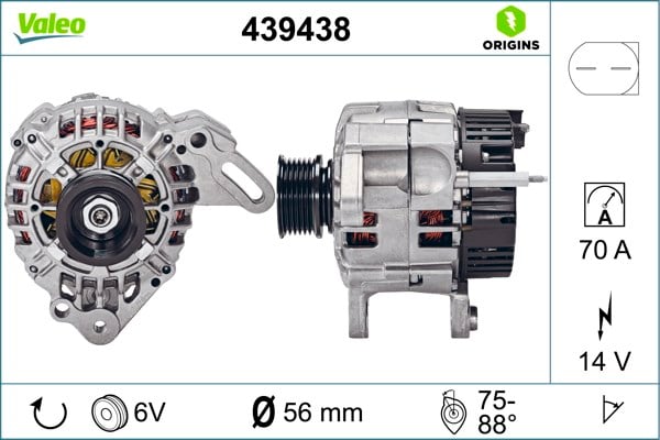 Seat Skoda Fabia 1.4l 55Kw 75Kw Motor Alternatör VALEO