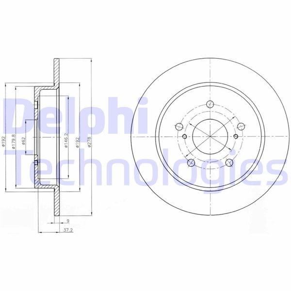 Fiat Sedici Arka Fren Diski Çiftli Paket Deliksiz DELPHI