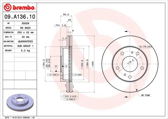 Nissan Serena Vanette Cargo Fren Diski BREMBO