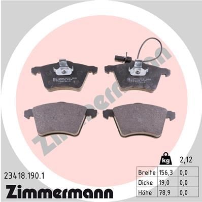 Volkswagen Sharan Ön Fren Balatası ZIMMERMANN
