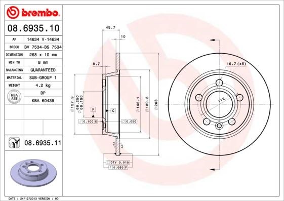 Volkswagen Sharan Arka Prime Line Fren Diski BREMBO