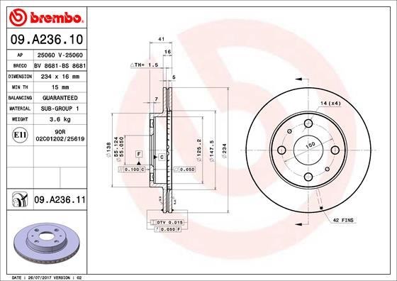 Daihatsu Sirion YRV Ön Fren Diski Hava Kanallı BREMBO