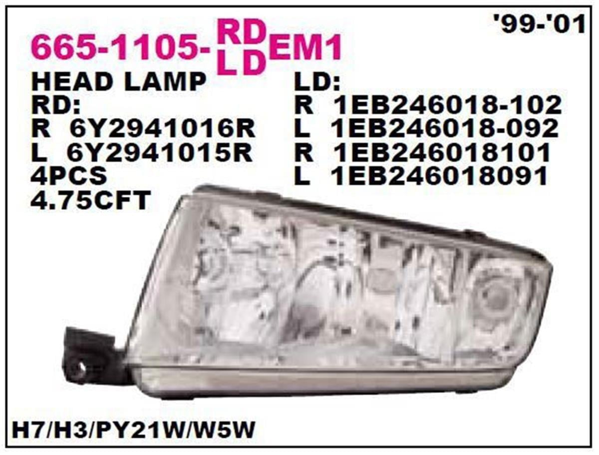 Fabia 99-01 Sağ Far Depo 6Y1941016
