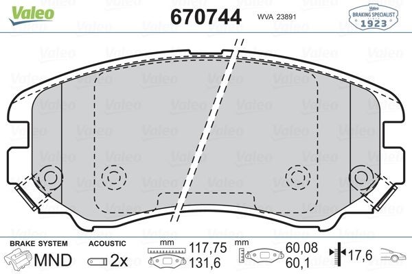 Hyundai Sonata Santa Fe Tucson Kia Soul Sportage Ön Fren Balatası VALEO