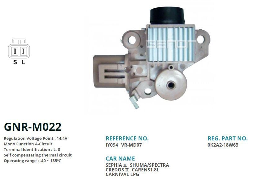 Kia Sorento Sephia 70 AMP Alternatör Konjektörü GENON