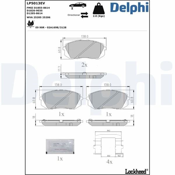 Kia Soul Elektrikli Fren Balatası DELPHI