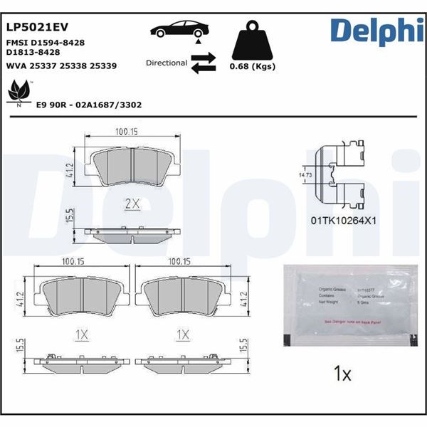 Kia Soul Elektrikli Fren Balatası DELPHI