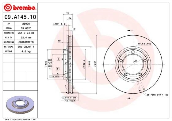 Hyundai Starex H100 Ön Fren Diski Hava Kanallı BREMBO