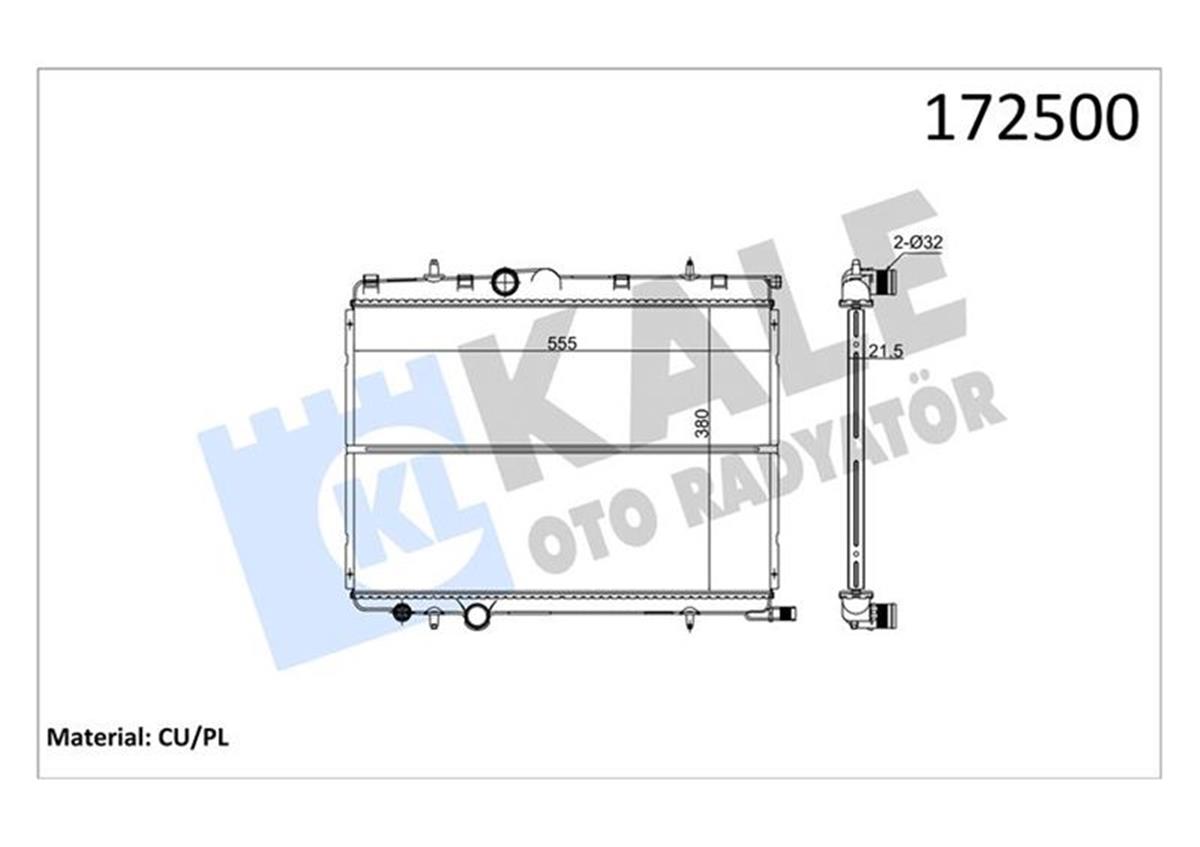 Su Radyatörü 307 00 C4 04 1.4-1.6 16V-Partner-Berlingo 97 2.0Hdı 00 Ac /- Mekx56
