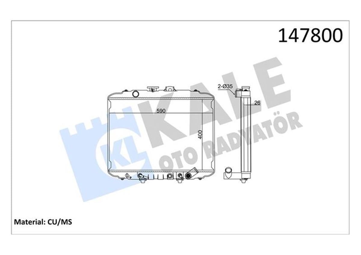 Su Radyatörü Al-Pl-Brz H100 2.4-2.5 Td Minibus 93-00 Ac 342290 Oldu