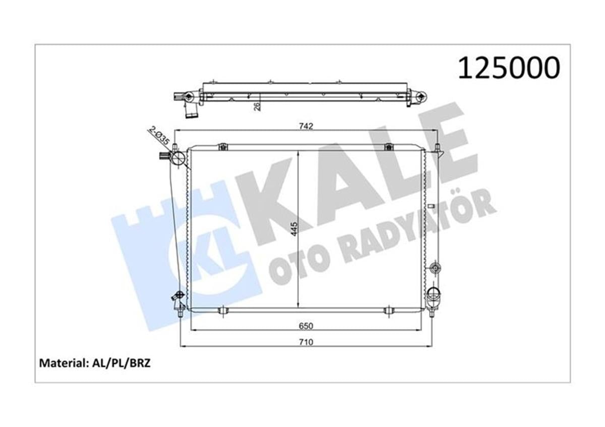 Su Radyatörü Al-Pl-Brz Starex-H1 2.5 Td 00-04 Ac Mt 350520 Oldu