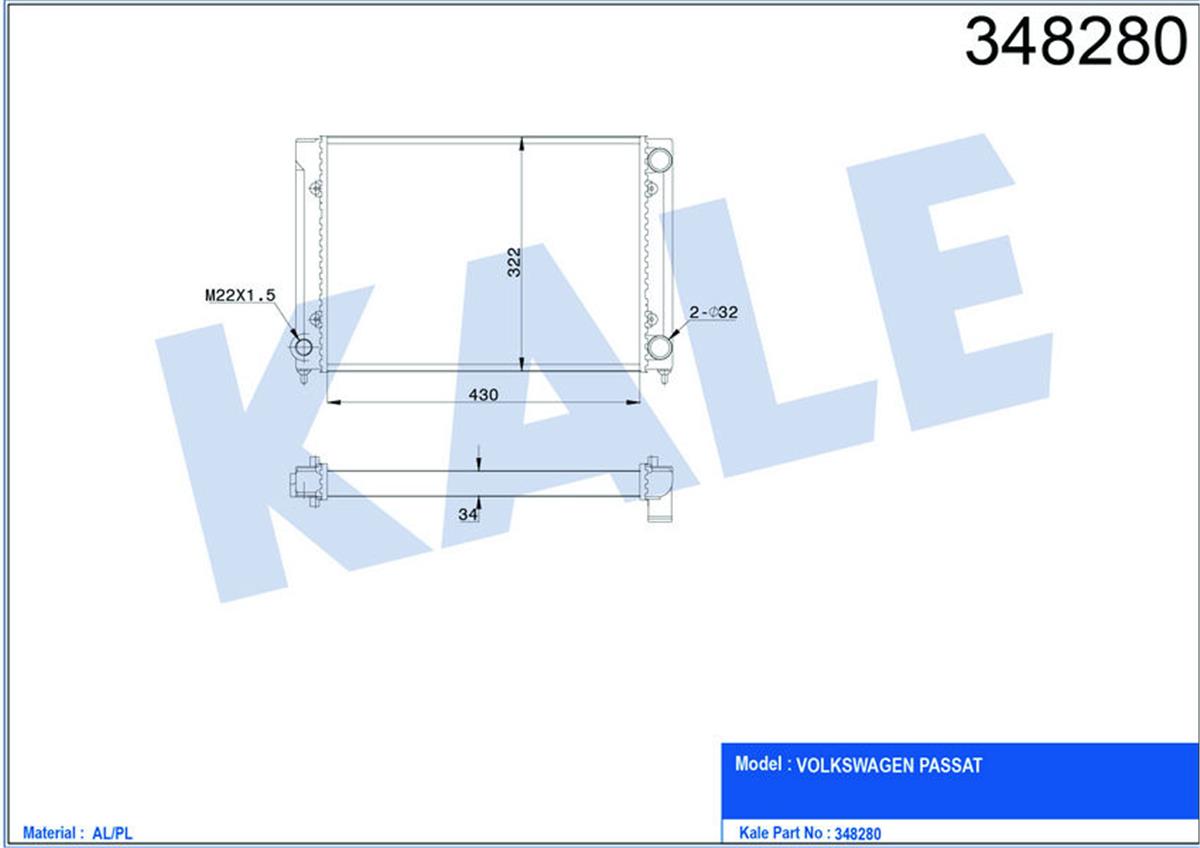 Su Radyatörü Al/Mknk Passat Mt