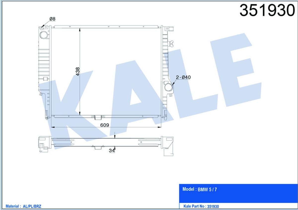 Su Radyatörü Al/Pl/Brz 5 E34 87 93-7 E32 85 92