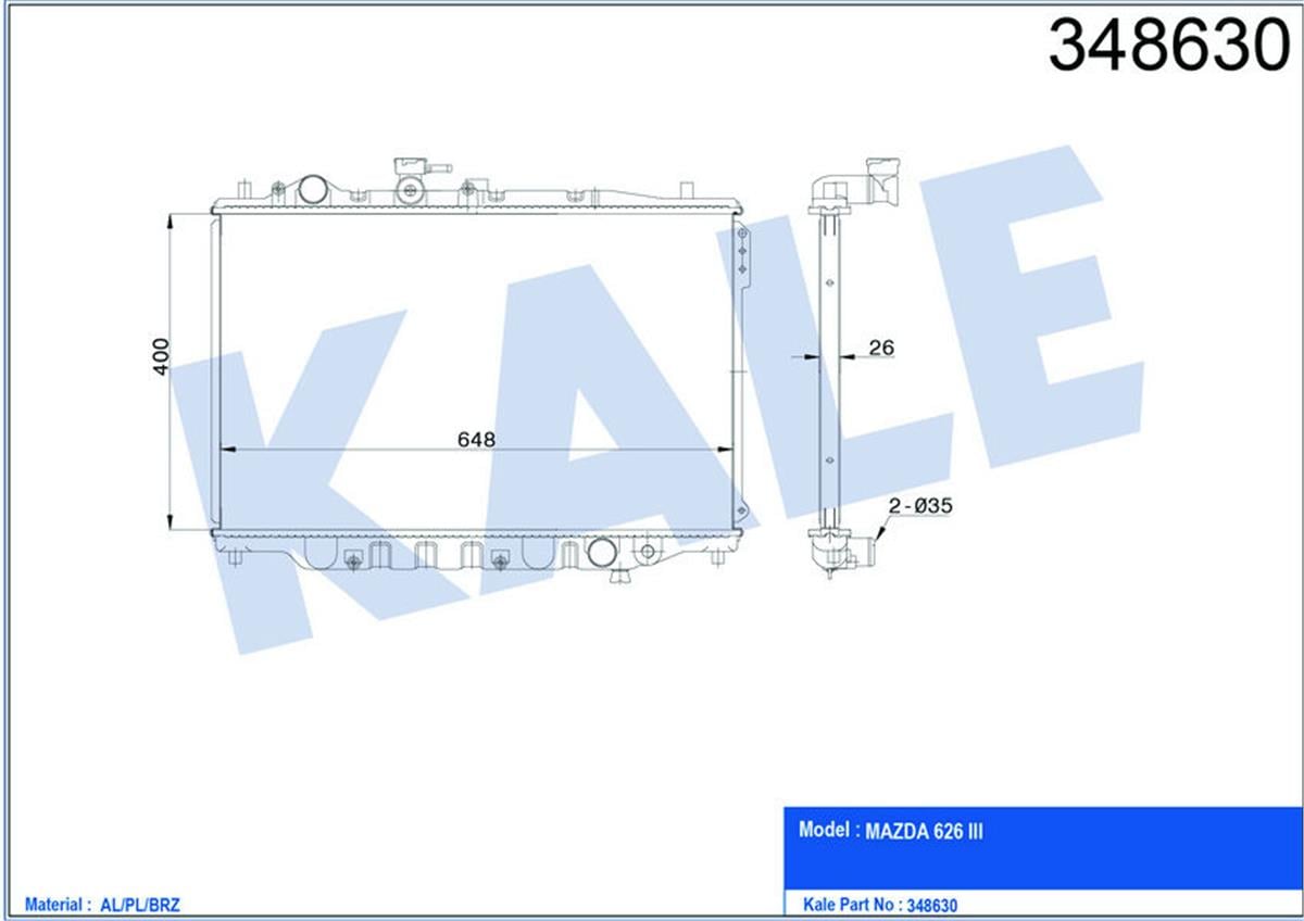 Su Radyatörü Al/Pl/Brz 626 Iıı Mt