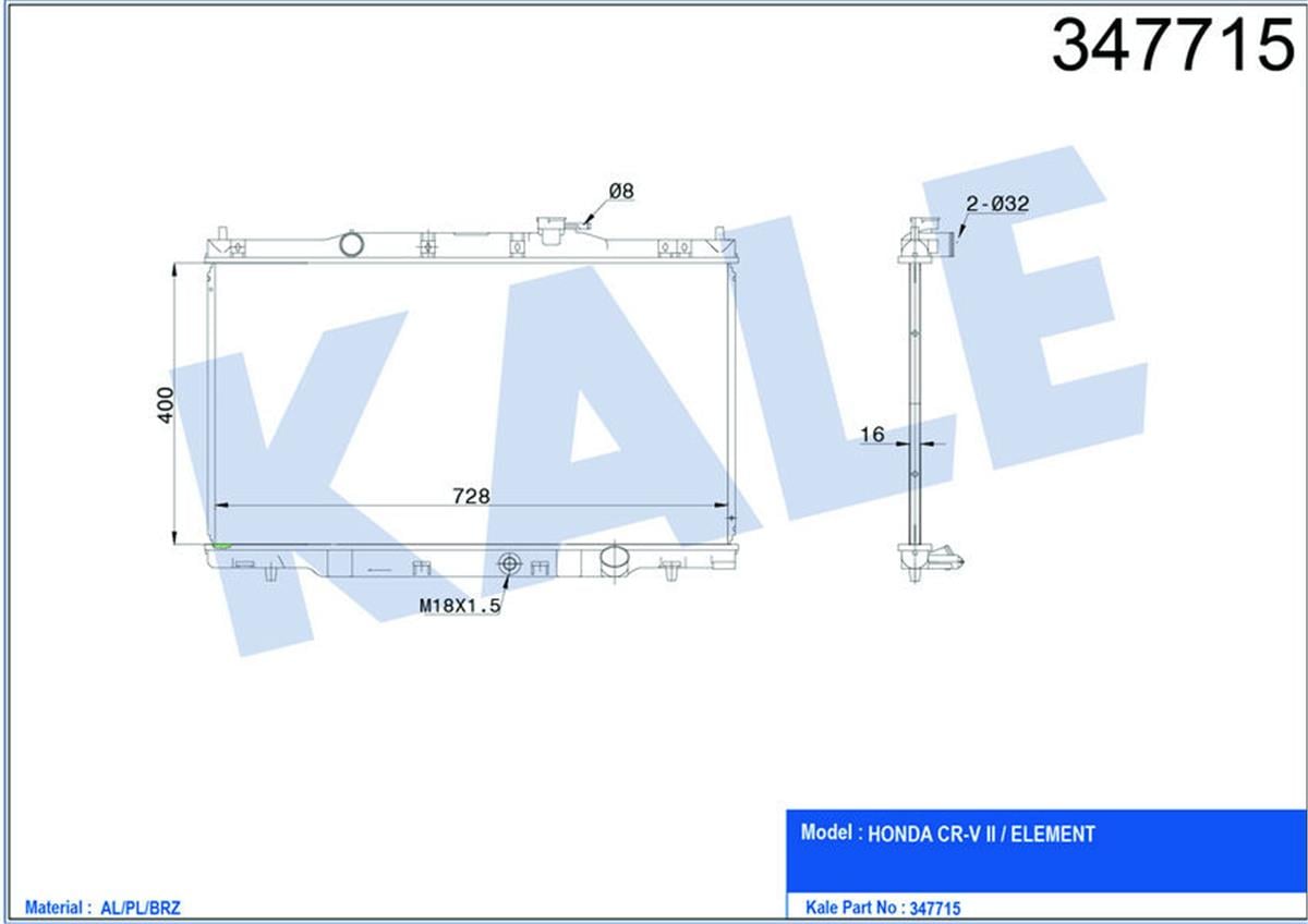 Su Radyatörü Al/Pl/Brz Cr-V Iı-Element Mt