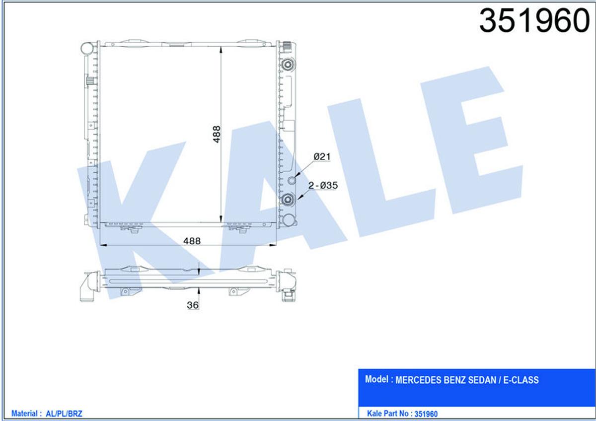 Su Radyatörü Al/Pl/Brz E200-220 W124 92 95