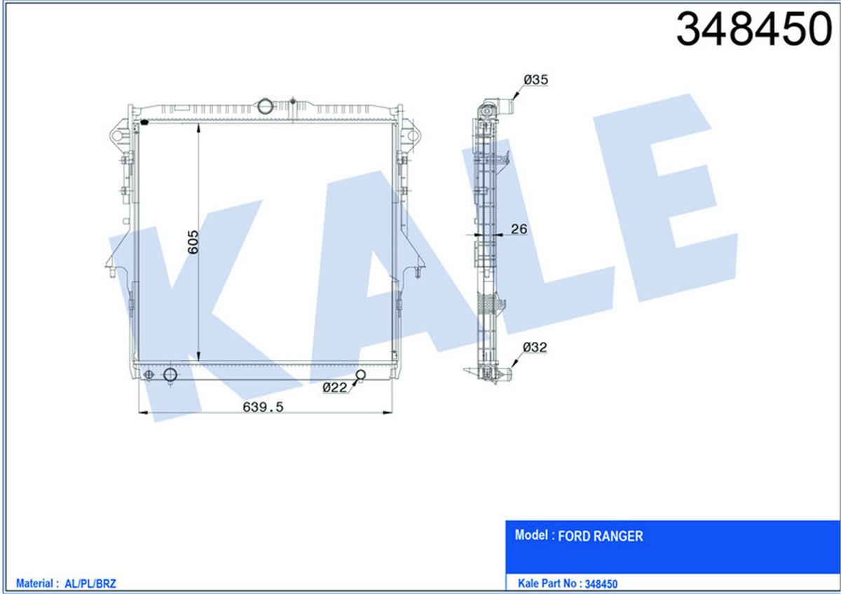Su Radyatörü Al/Pl/Brz Ranger 2.2Tdcı 11 Mt