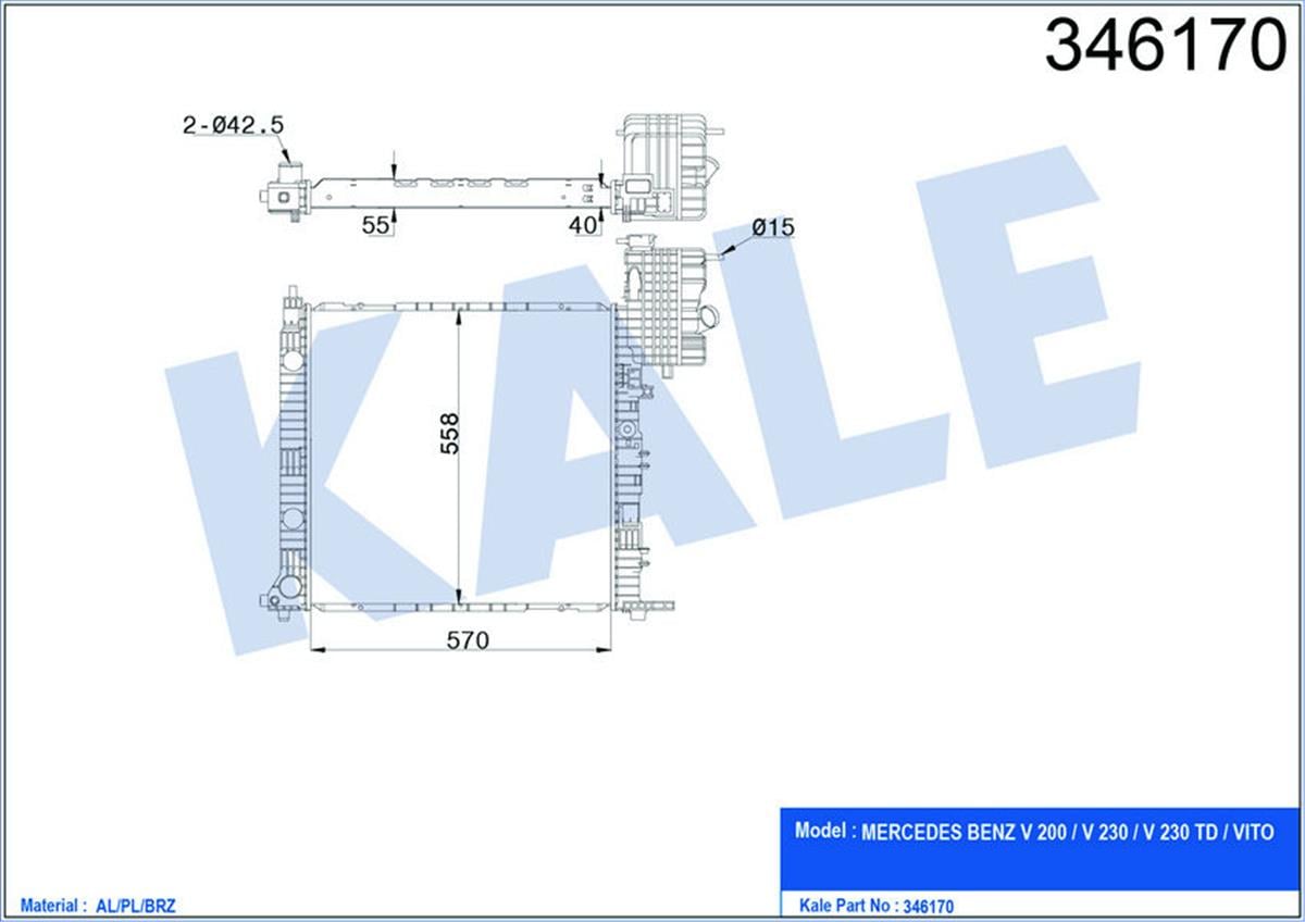 Su Radyatörü Al/Pl/Brz V-Class-Vıto W638 96