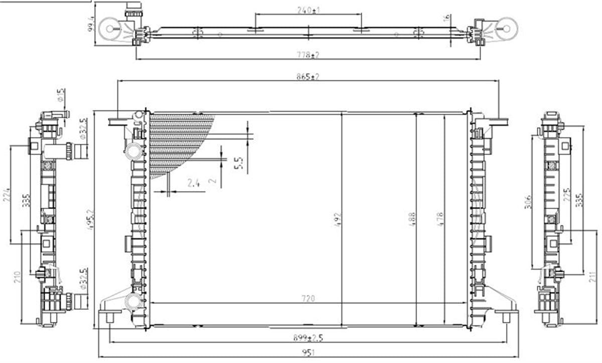 Su Radyatoru Audı A4 16-  A5 17-  A6 19-