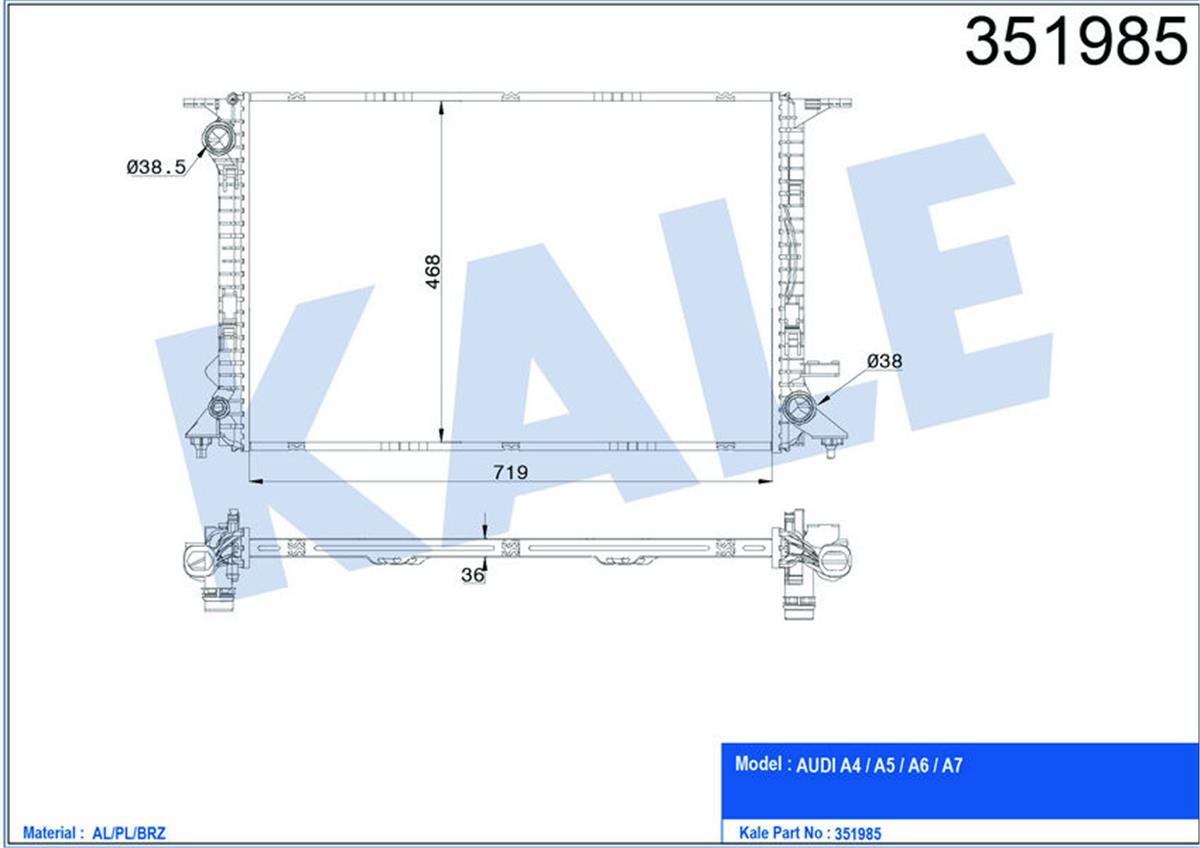 Su Radyatörü Audi A4 2007
