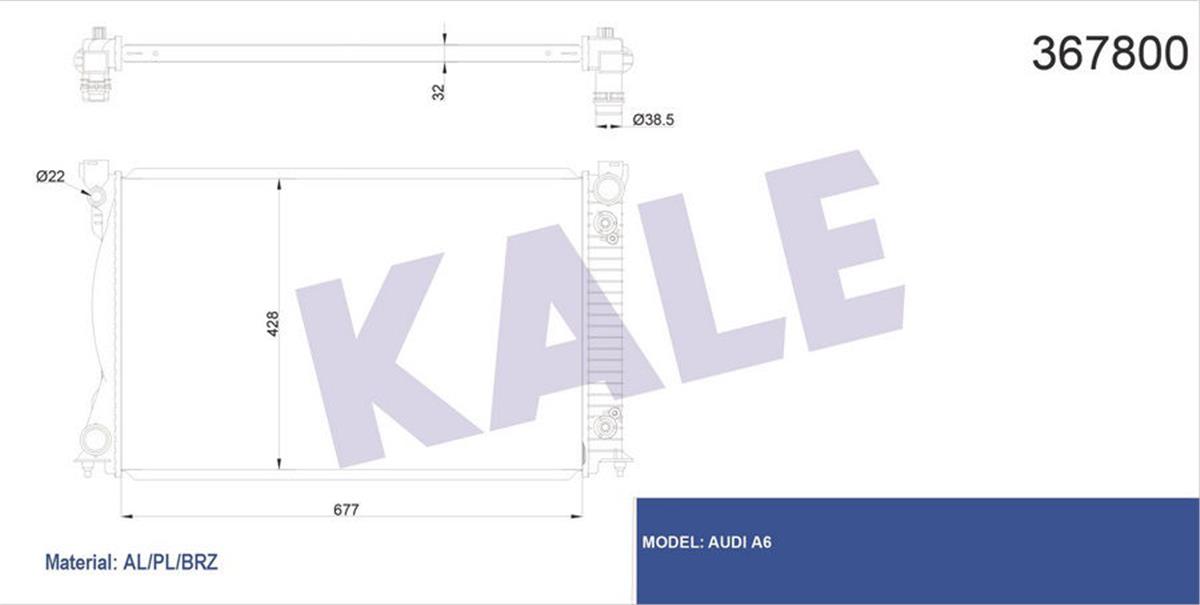 Su Radyatörü Audi A6 2.7Tdı-3.0Tdı 05-11 Otomatik 675X445x32 Al-Pl-Brz