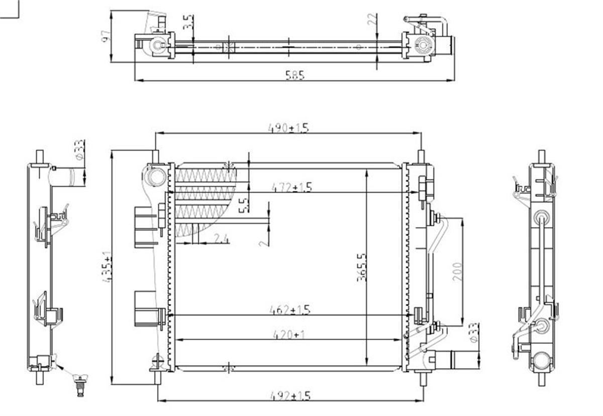 SU RADYATORU BRAZING 22mm HYUNDAI I10 13-