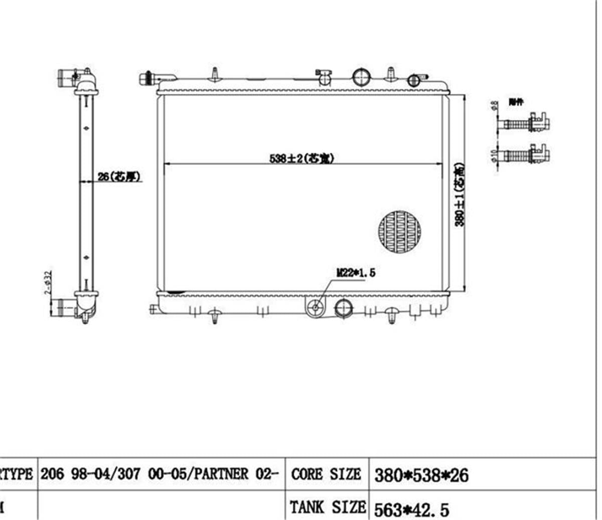SU RADYATORU BRAZING APARATLI PEUGEOT  PARTNER 96-08 | CITROEN  BERLINGO 96-02