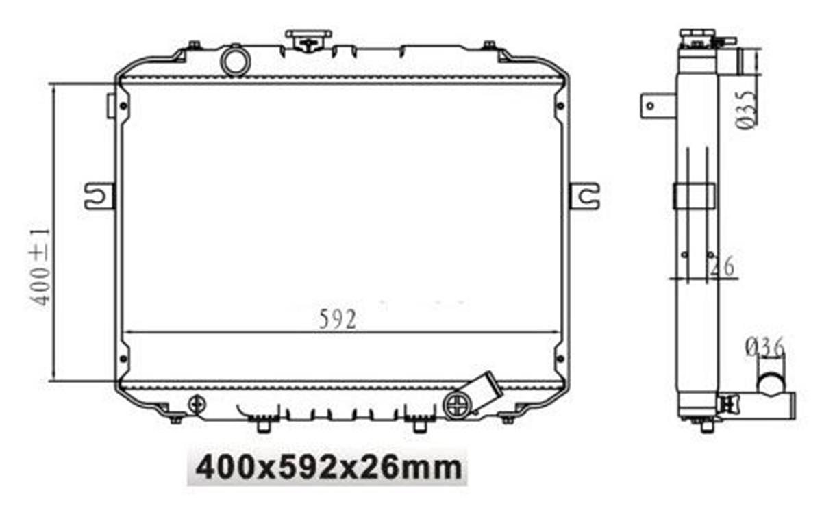 Su Radyatoru-Brazıng Hyundaı:H100 Kamyonet 97>03 ) 400X592x26