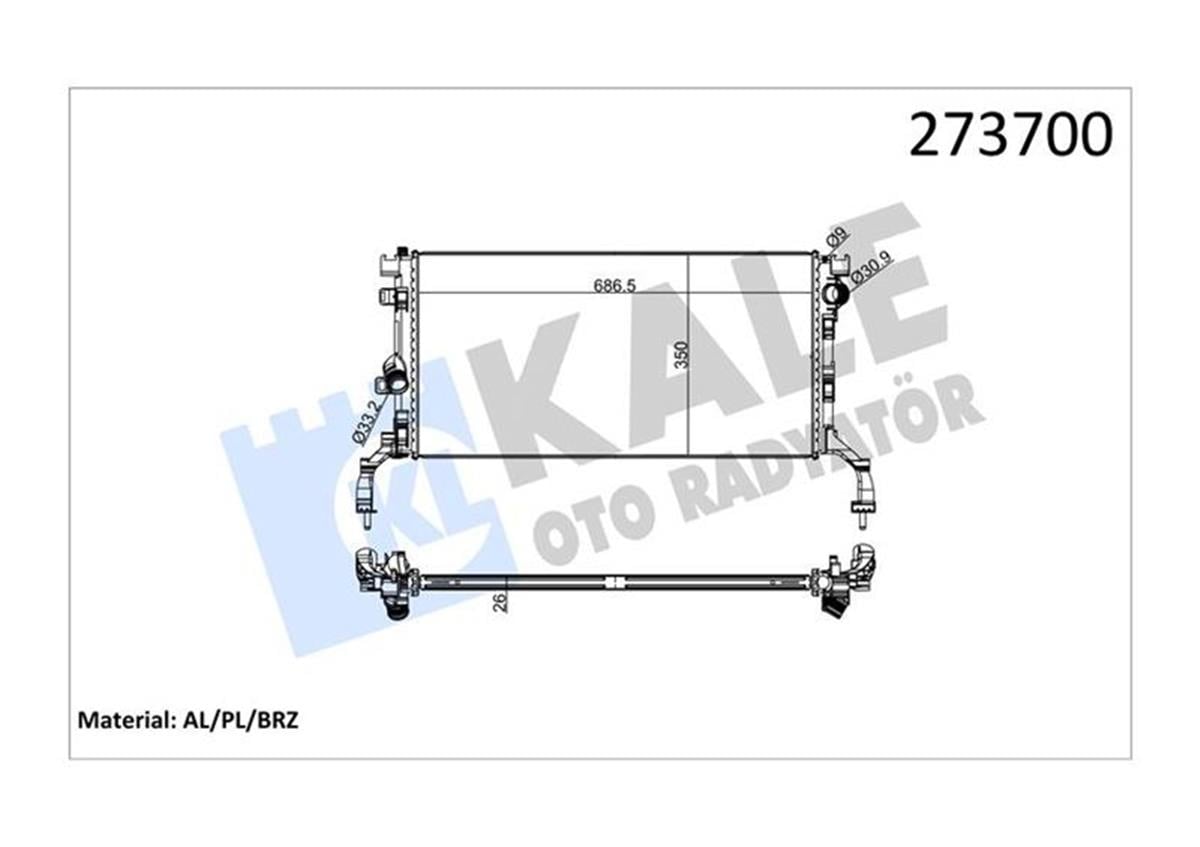 Su Radyatörü Brazing Latıtude 1.5 Dci-Lgn Iıı 1.5 Dci 07 Mek. 689X328x26