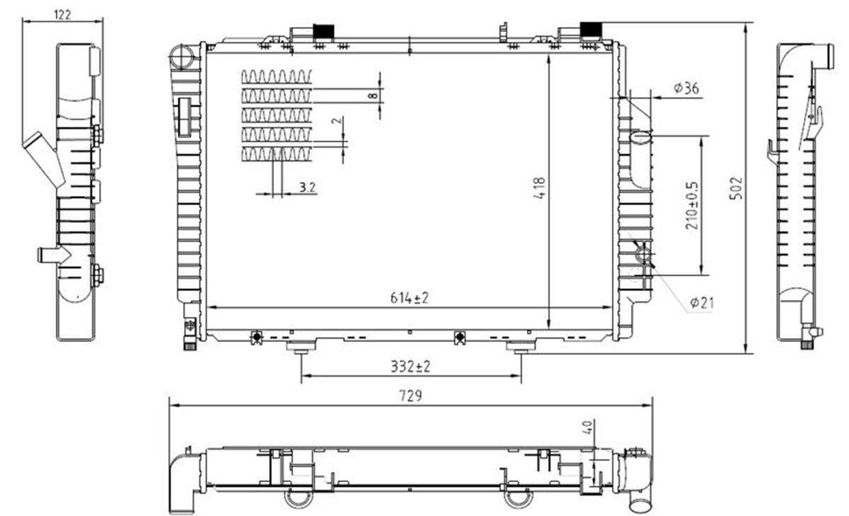 SU RADYATORU BRAZING MERCEDES BENZ CLK C208 200/230 97-02, CLK A208 200/230 00-0