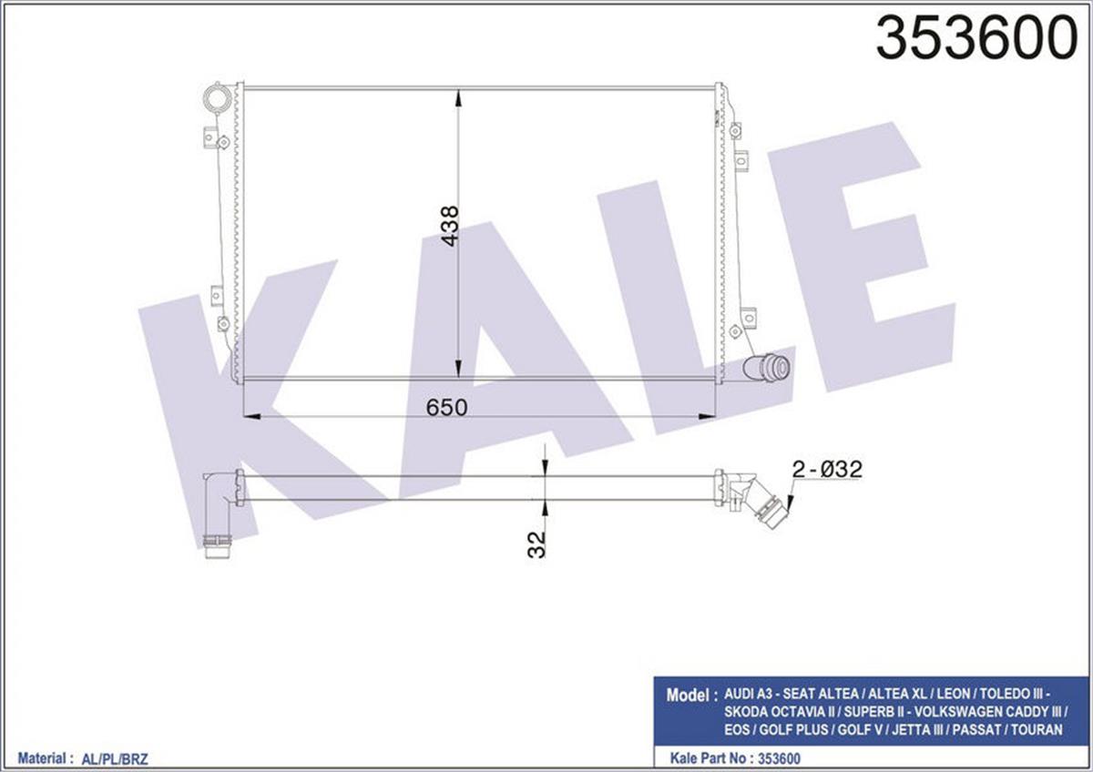 Su Radyatörü Caddy-Passat-Golf-Jetta-Octavıa-Touran-Altea-Superb 2.0Tdı 04-13 65