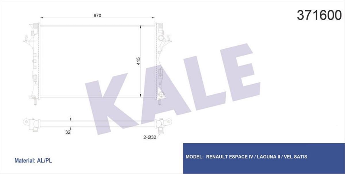 Su Radyatörü Espace Iv-Lgn Iı Al/Pl/Brz 670X415x32