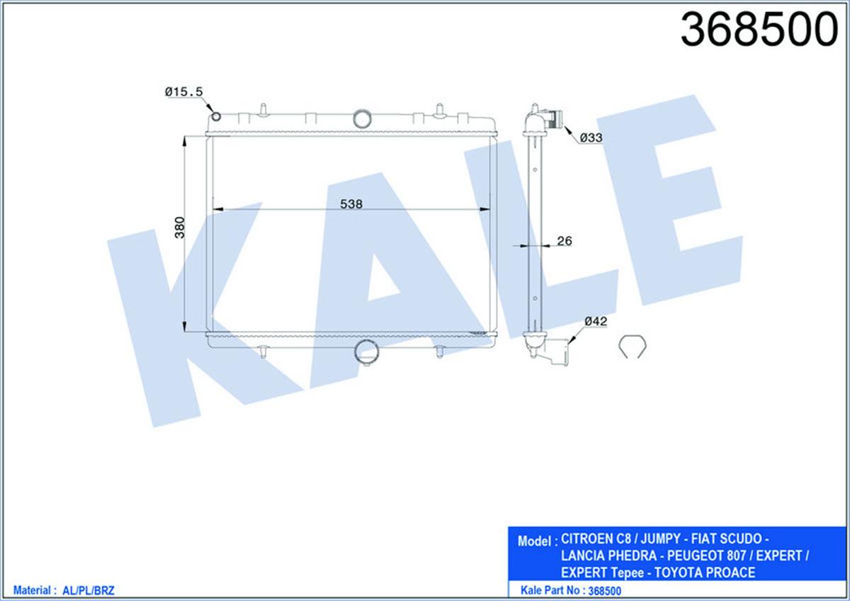Su Radyatörü Expert Iıı-Jumpy Iıı-Scudo Iıı 1.6Hdı-2.0Hdı-P807-C8 2.0Hdı 16V 718