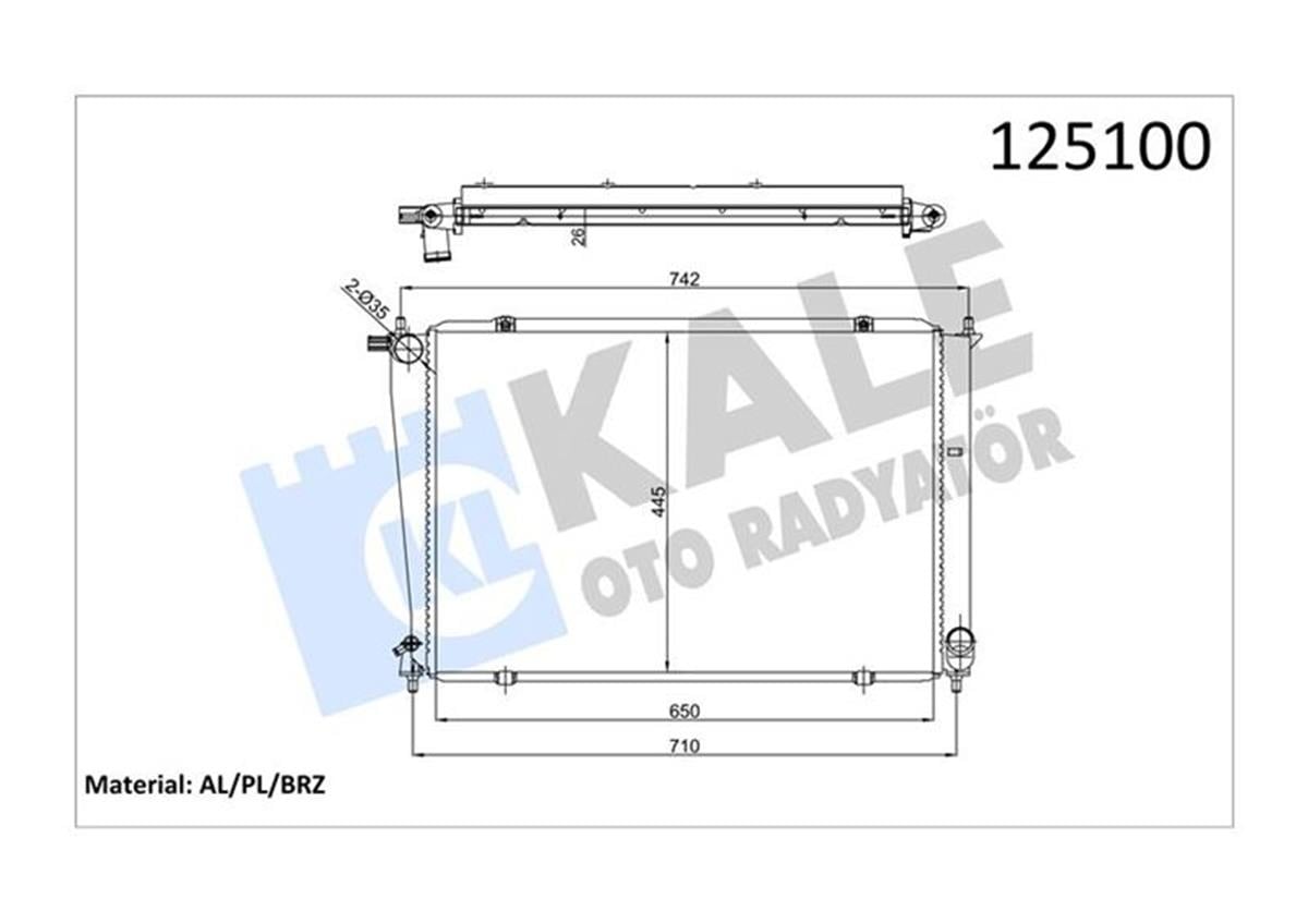 Su Radyatörü H1 Starex 01 Mekanik 650X445x26