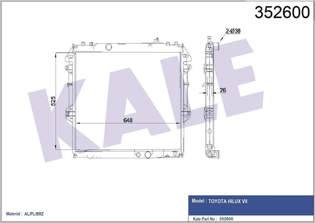 Su Radyatörü Hılux Iıı Al/Pl/Brz 525X650x30