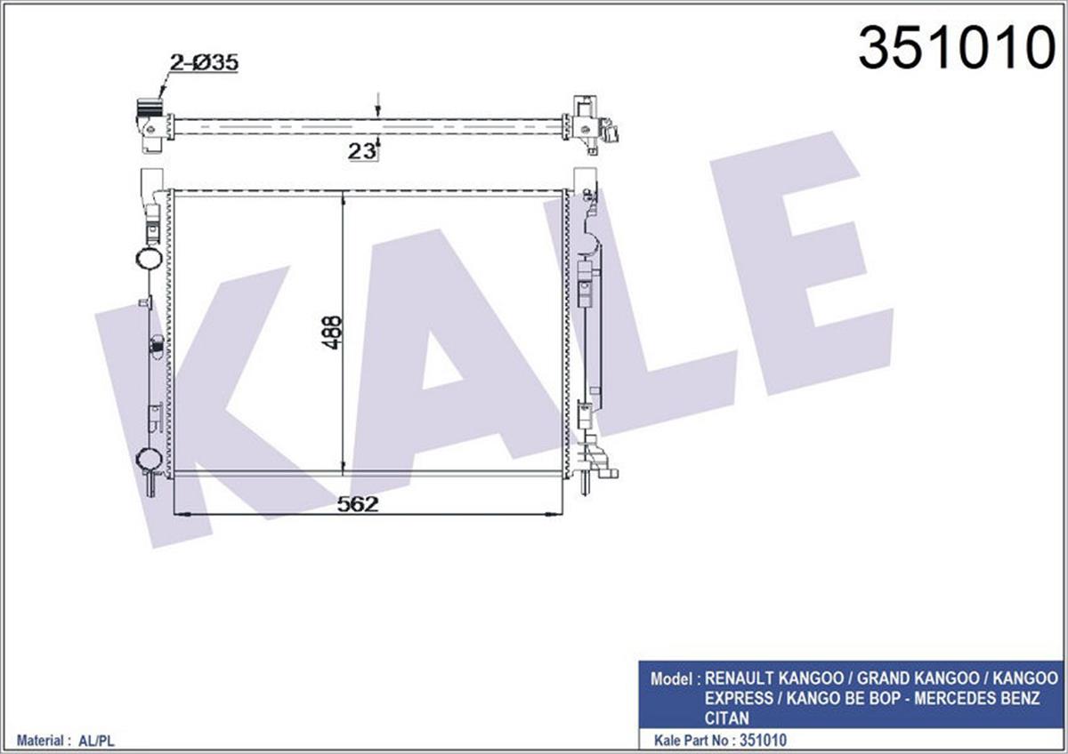 Su Radyatörü Kango 2 1.2Tce-1.5Dcı-1.6 16V 08 / Cıtan W415 12-