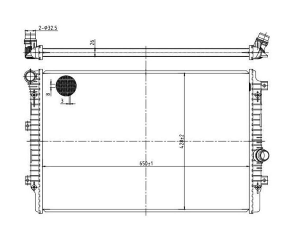 Su Radyatoru Kısa Boru Vw Caddy 16- Passat 13-