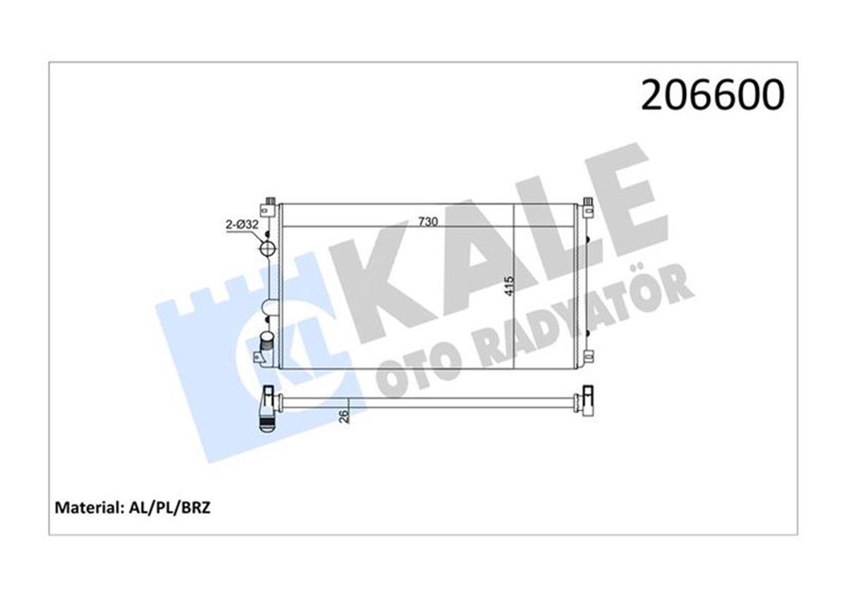 Su Radyatörü Master 2-Movano 01 2.5Dcı G9u Ac Klimasız Mek 730X414.5X34 1 Sıra