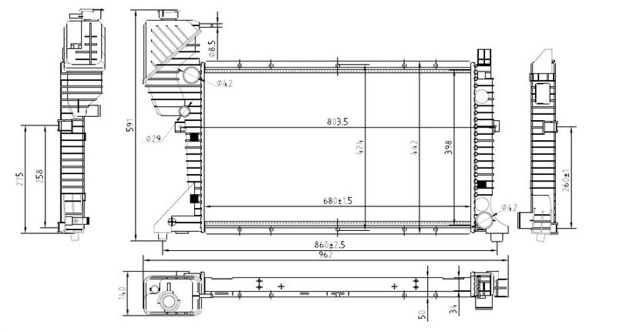 SU RADYATORU MERCEDES  SPRINTER 211- 213- 216- 311- 313- 316- 411- 413-  416  CD