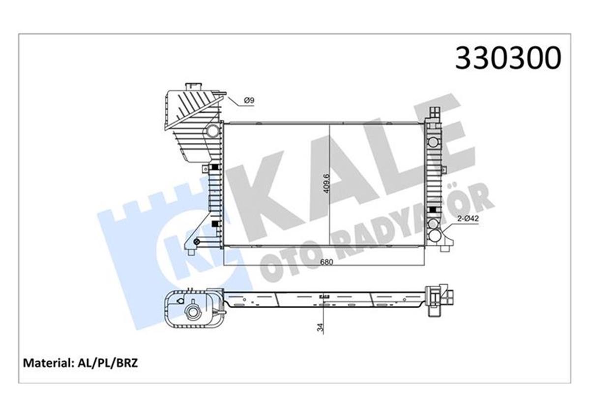 Su Radyatörü Mercedes Sprınter 95-00 Mek Klimasız 680X409x40