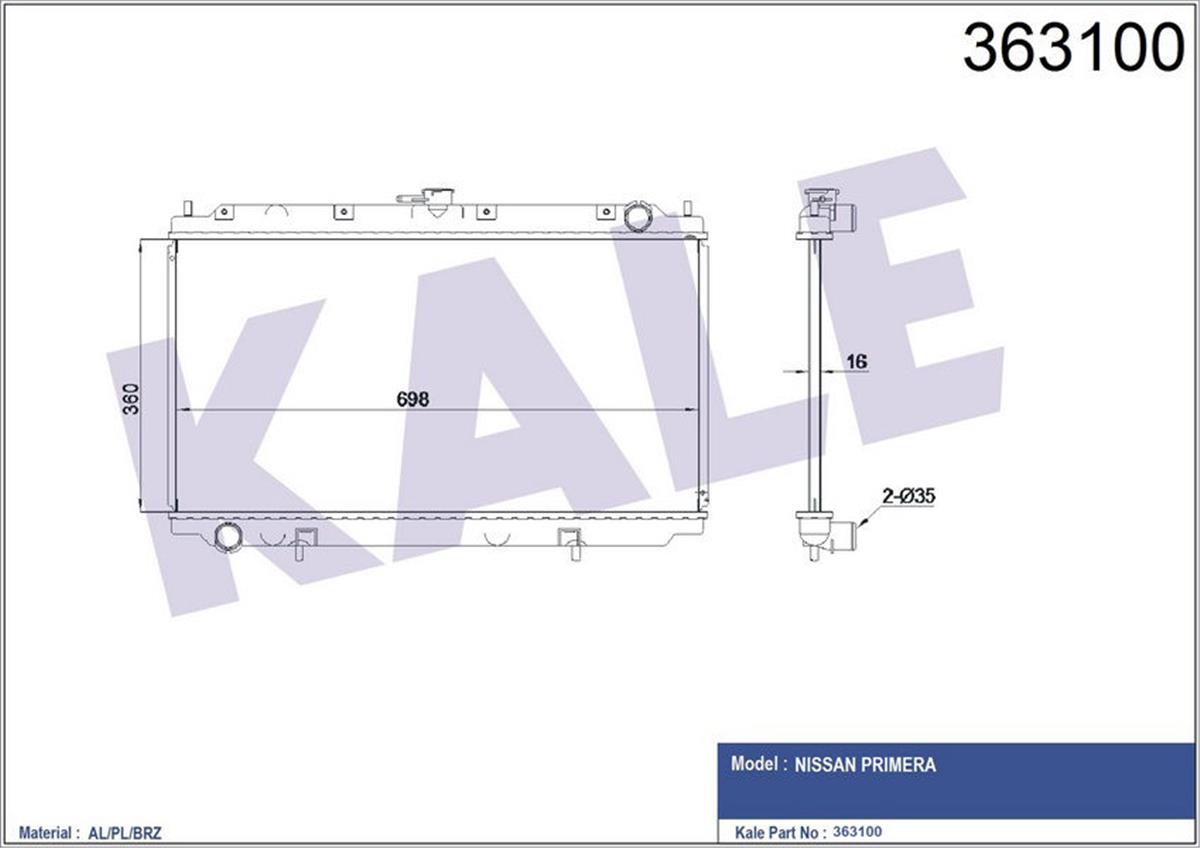 Su Radyatörü Nıssan Prımera Wp11/P11 Al/Pl/Brz 360X698x16