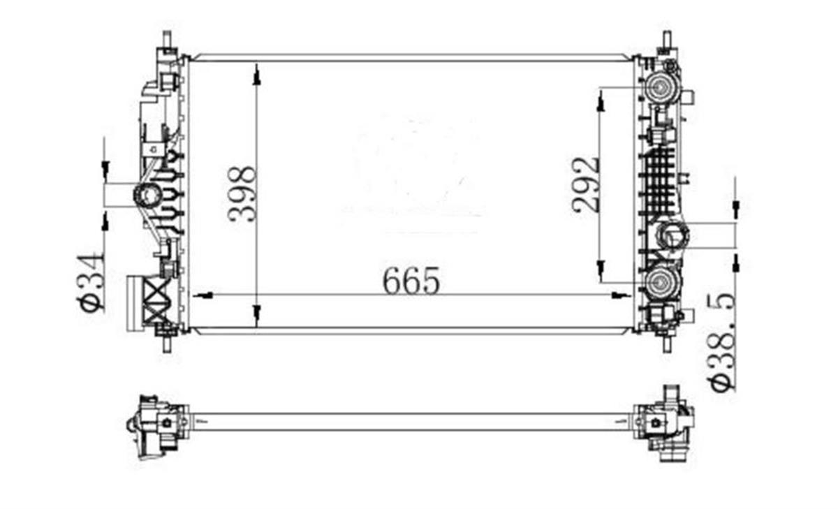 SU RADYATORU OPEL  ASTRA J 1.6 12-/ CASCADA 1.6 13-/ INSIGNIA A 1.6 11-/ ZAFIRA