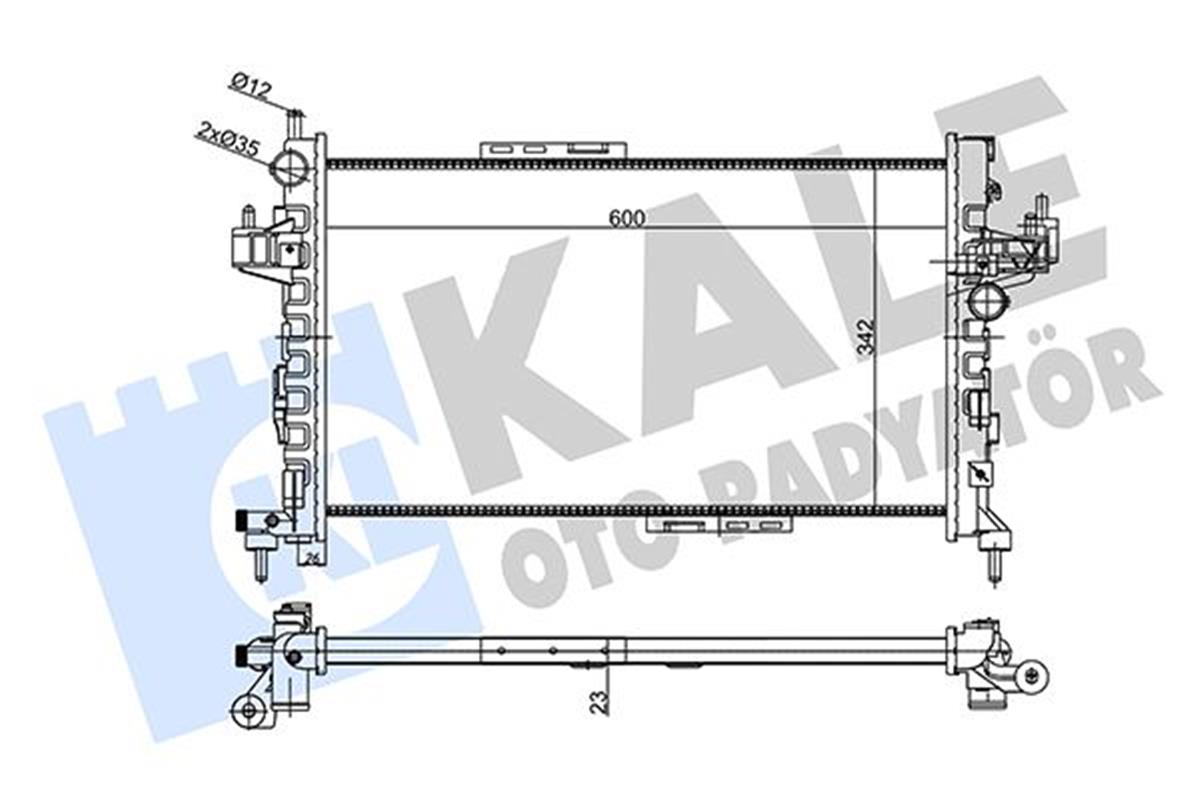 Su Radyatörü Opel Corsa C-Combo-Tigra 1.3 1.7 Cdtı 03 Mt Ac Mekanik 600X342x23 2