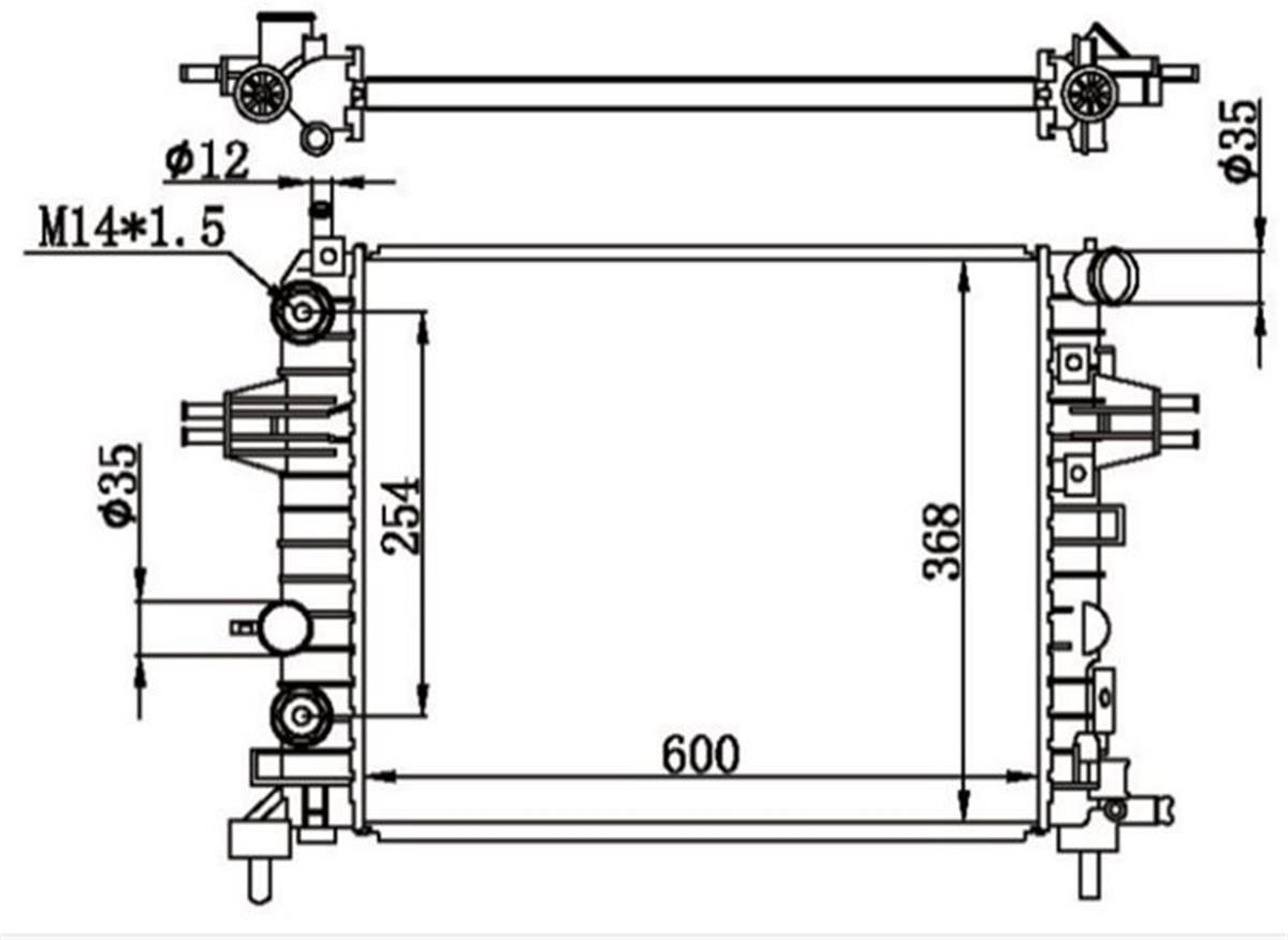 Su Radyatoru Opel:Astra H 1.4 1.6 605X359x23