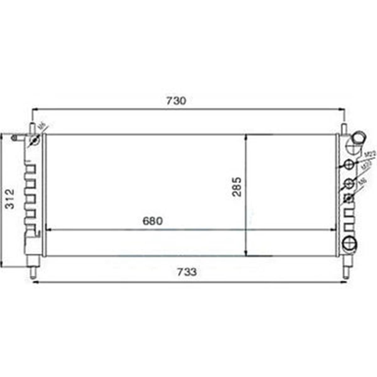Su Radyatoru Opel:Corsa Ac 1.2 96-00 680X285x34