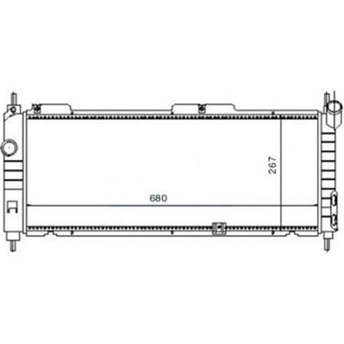 Su Radyatoru Opel:Corsa Combo 1.2 1.4 93-02 Ac 680X267x23