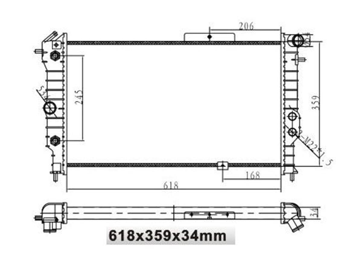 Su Radyatoru Opel:Vectra A 1.6 1.8 2.0 89-95 Ac 618X359x34