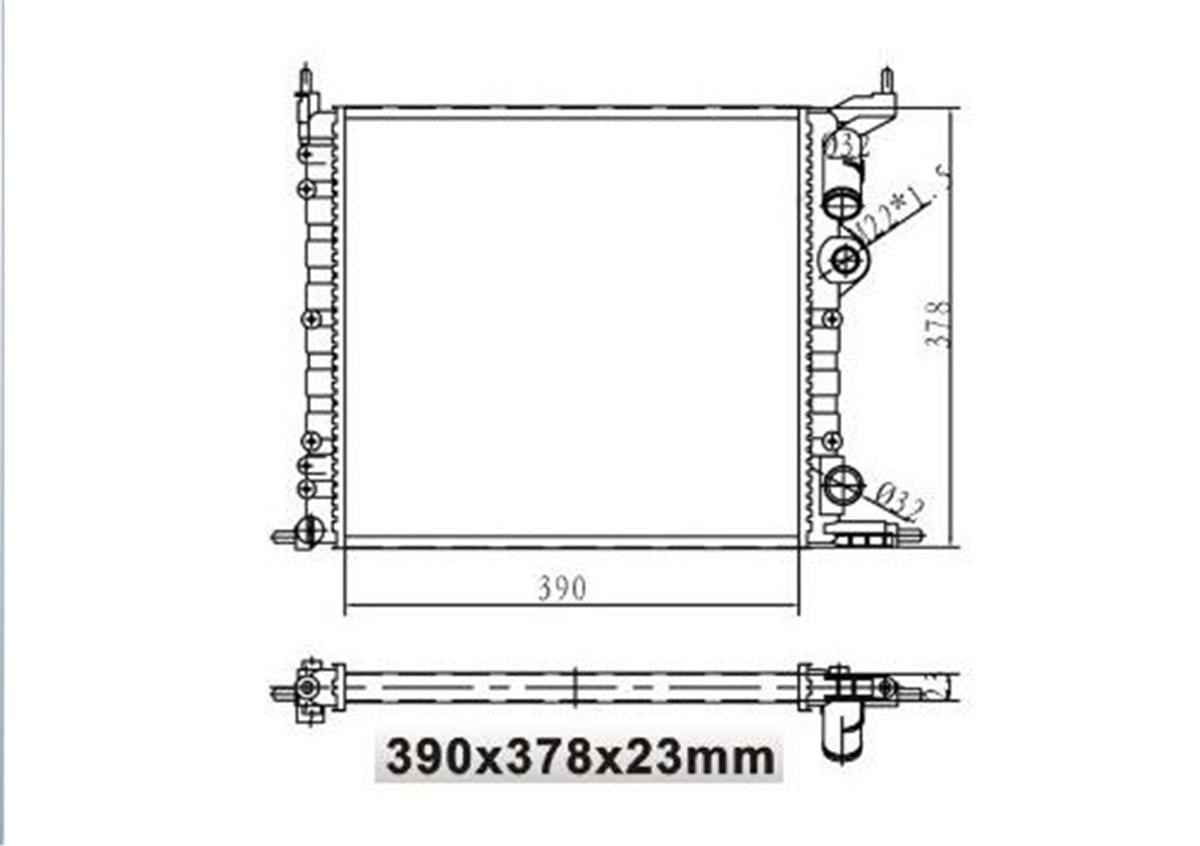 Su Radyatoru Renault:Clio I 1.4 8V E7j Nac Mek Vıt. R19 1.4 E7j Nac 390X378x23