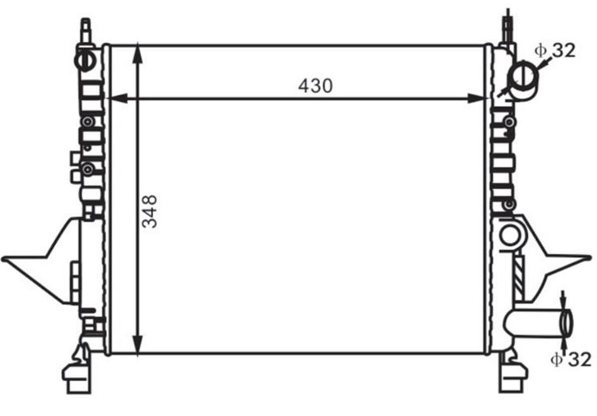 Su Radyatoru Renault:Twıngo 1.2 8V--97 Nac Musur Delıklı 430X378x23 Xx