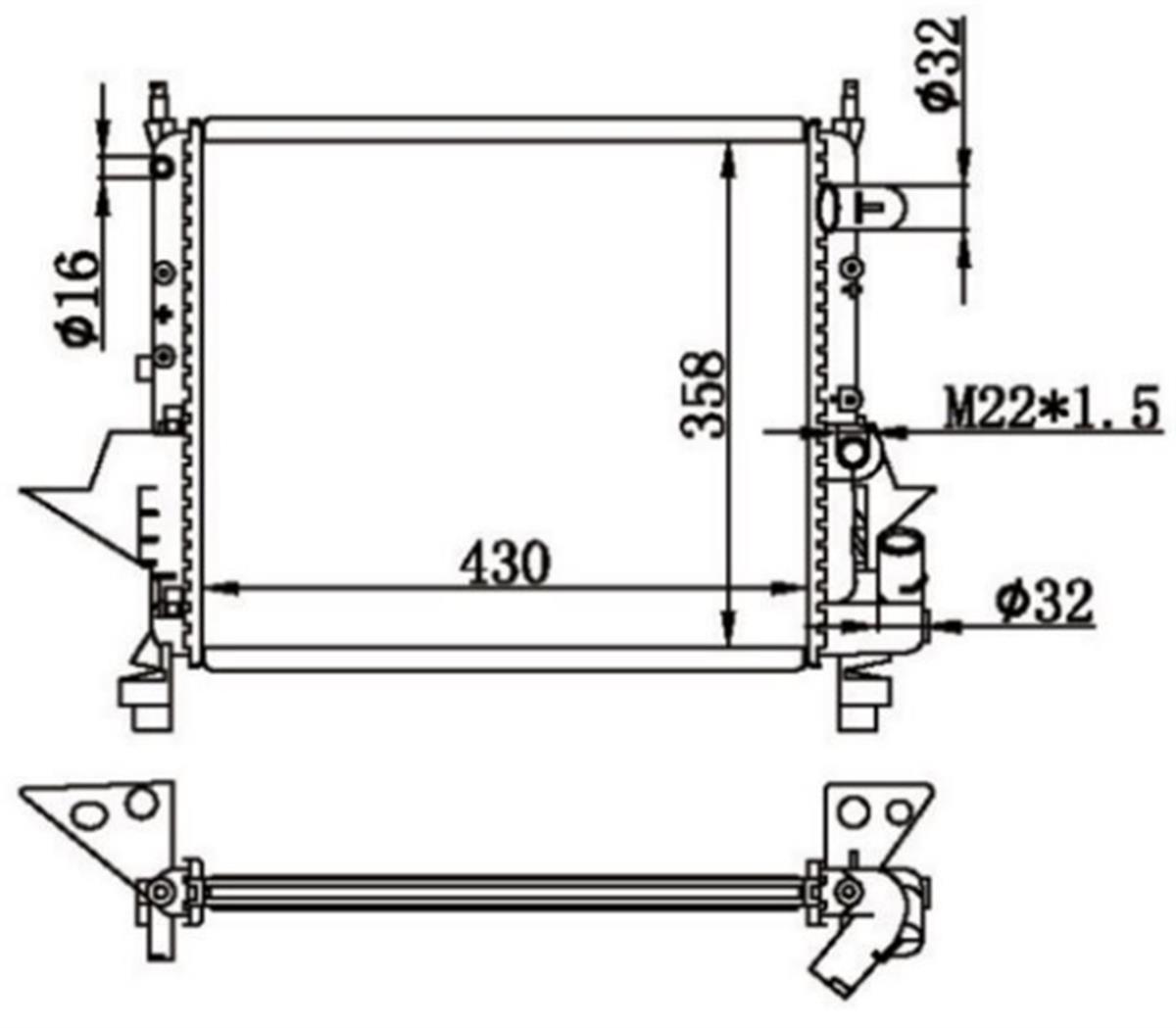 Su Radyatoru Renault:Twıngo 1.2 93 430X378x23 Xx